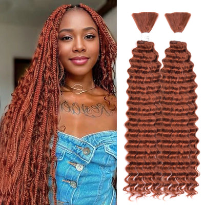 Synthetic Braiding Hair for Boho Braids 20Inch 90G Deep Wave Bulk High Quality Synthetic Protein Hair Extensions For Women