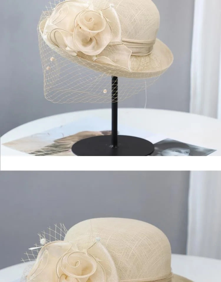 Flower Fascinators Races Hats For Women Elegant Banquet Fascinator Hat Girls Ladies Formal Wedding Dress Fedora Hats