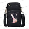 Women‘s Messenger Bag Small Handbag Crossbody Shoulder Wallet for Phone Sakura 26 Alphabet Print Coin Purse Ladies Card Holder