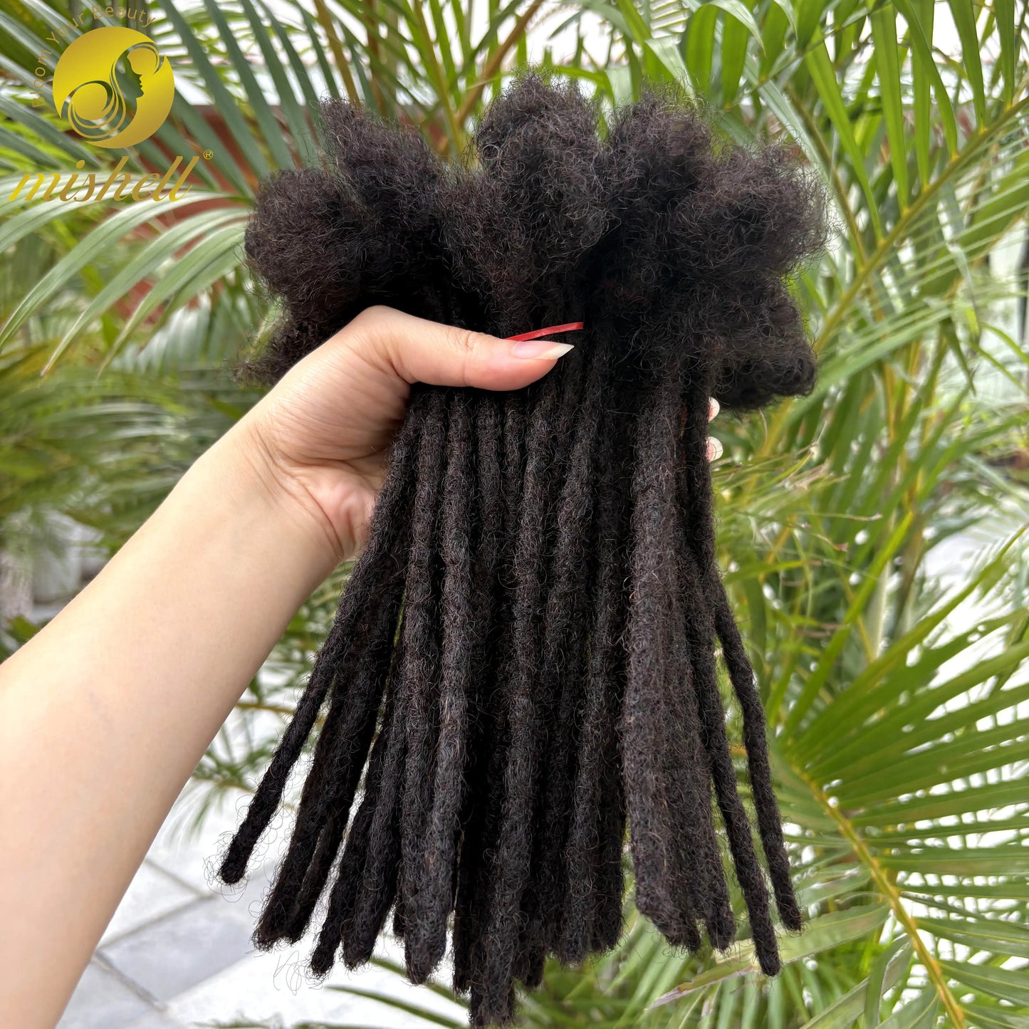 0.6cm 4-8Inch Regular Loc Extension Human Hair 50 Strands Full Handmade 100% Human Hair Dreadlock Extensions for Men Women