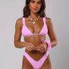Bikini Women Swimsuit 2025 New Solid Print Sling Bikinis Set Sexy Thong Swimwear Summer Two Piece Beachwear Bathing Suit Female