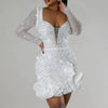Women's Rhinestone Fashion Sexy Beaded Dress Temperament Commuting Female Clothing New High Waist Women Hip Wrap Party Dresses