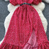 Summer Pleated Women Buttons Dresses Casual Beach Holiday Short Sleeve V Neck Woman Midi Dress Bohemian Mujer Vestidos