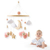 Baby Crib Mobile Bed Bell Rattle Toys Wooden Crochet Stars Pendant Bed Bell Toys Newborn Comfort Crib Bracket Hanging Toys Gifts