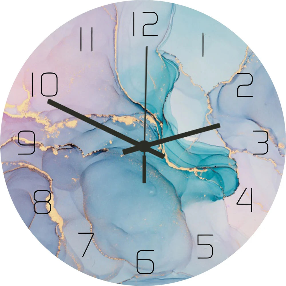 Funny Frog Acrylic Wall Clock Beach Starfish Record Marble Cat Retro Wall Decoration Clocks for Living Room Bedroom Office Home