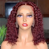 Brazilian Deep Wave 99J Burgundy Lace Front Human Hair Wig 13x4 Deep Curly Short Bob Wigs Human Hair Red Colored Water Wave Wigs