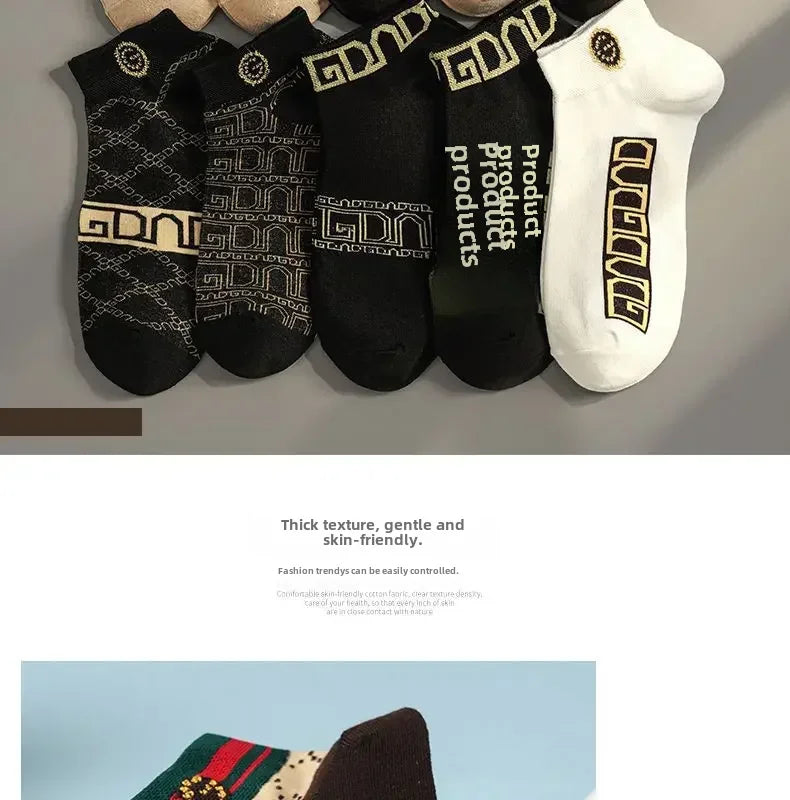 Men's Summer Socks Low-cut Absorbent Anti-odor Cotton Ankle Socks Pop-socks Moisture Absorbent Sweat-absorbent Short Tube