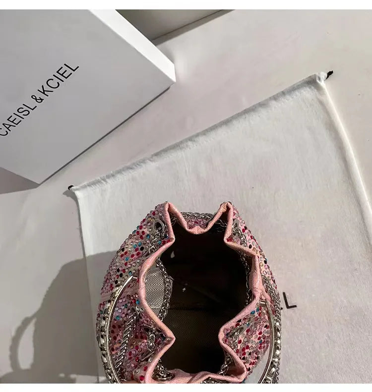 Wedding Party Clutch Purse Glitter Shiny Diamond Banquet Bag Women's Handbag Luxury Fashion Evening Bag Shoulder Chain Bag