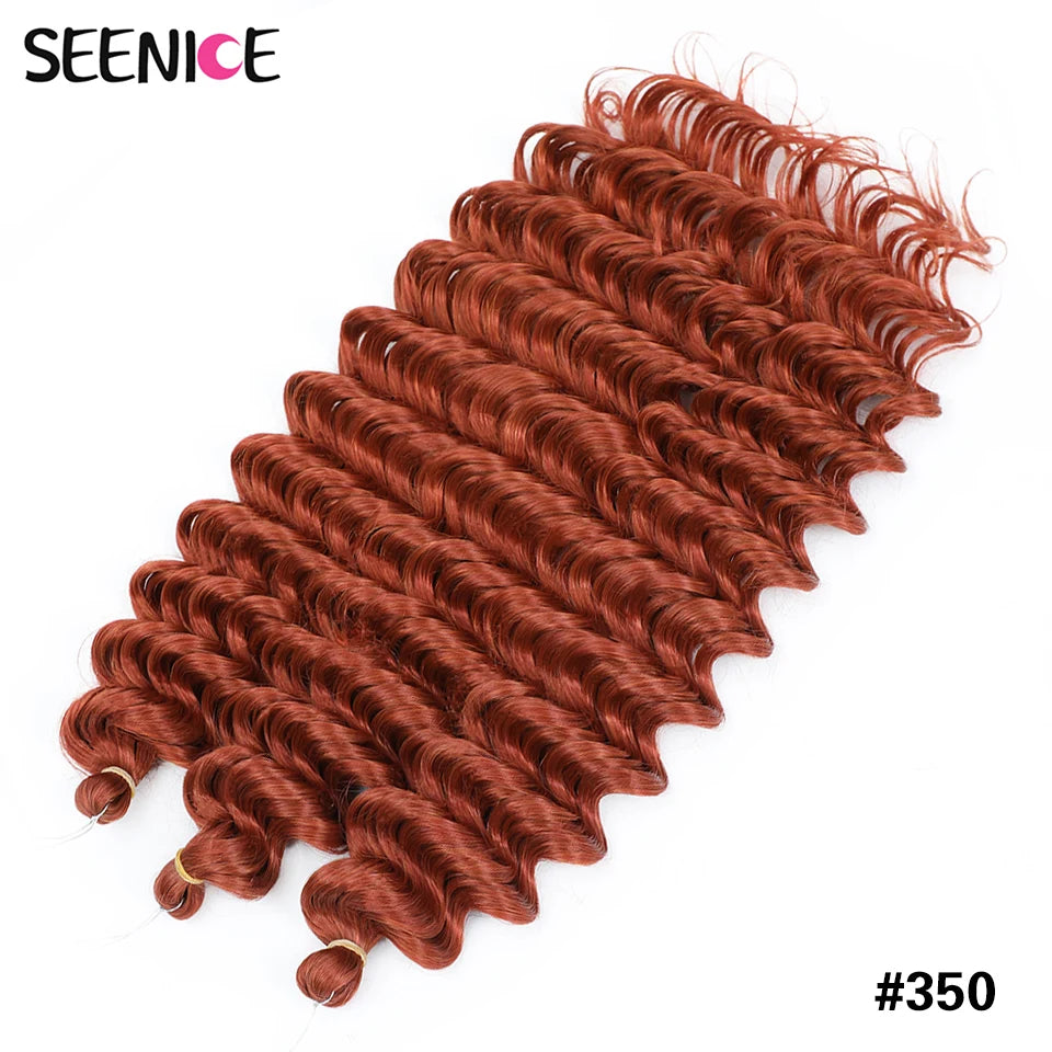 Deep Wavy Twist Synthetic Crochet Hair Afro Curly Hair African Crochet Braids Ombre Blonde Braiding Hair Extensions For Women