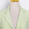 TWOTWINSTYLE Backless Spliced Button Blazers For Women Notched Collar Long Sleeve Patchwork Chain Chic Blazer Female Fashion New