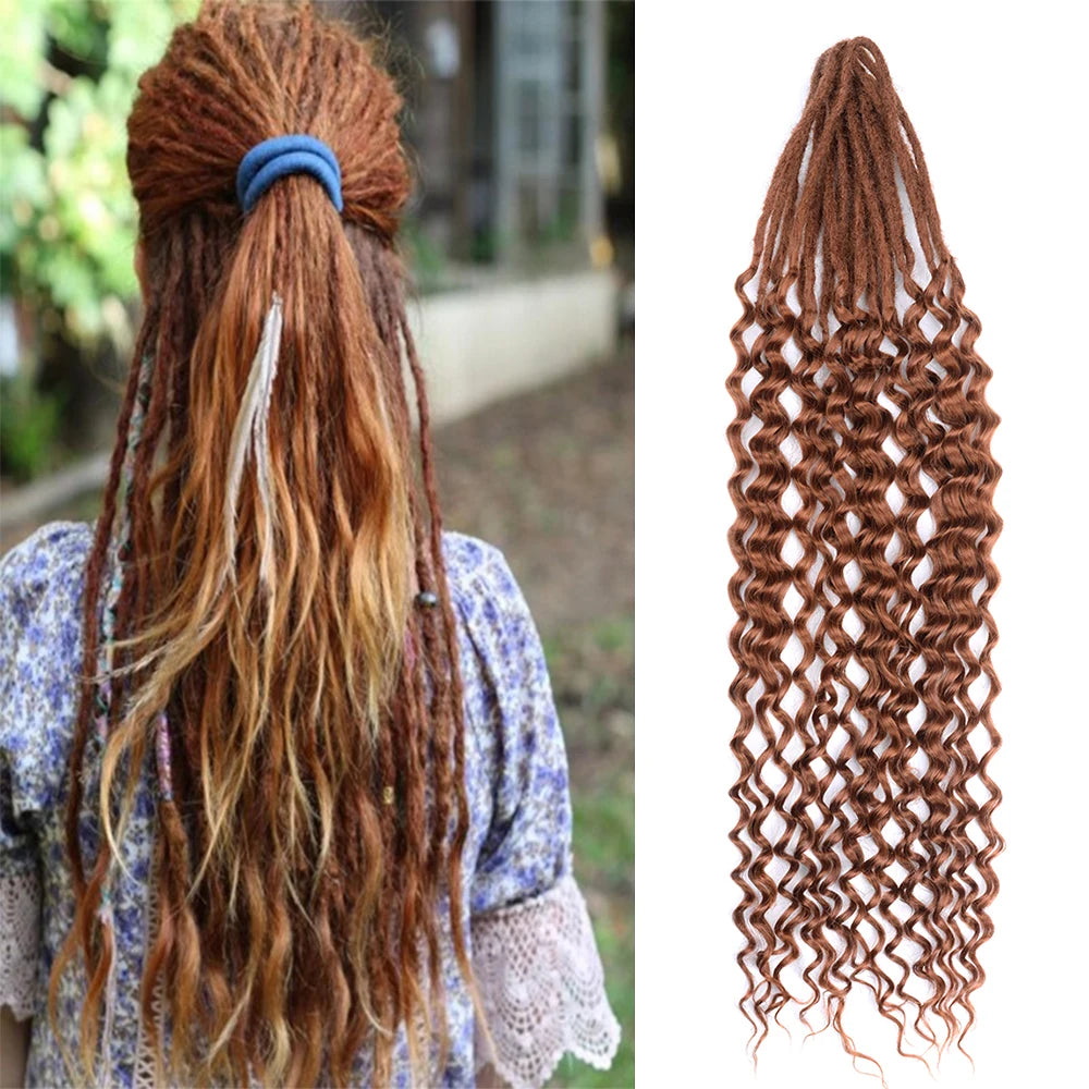 Handmade Dreadlocks Hair Extensions 24Inch Soft Crochet Dreadlock Braids Hair Synthetic Faux Locs Braids Hair For Women And Men