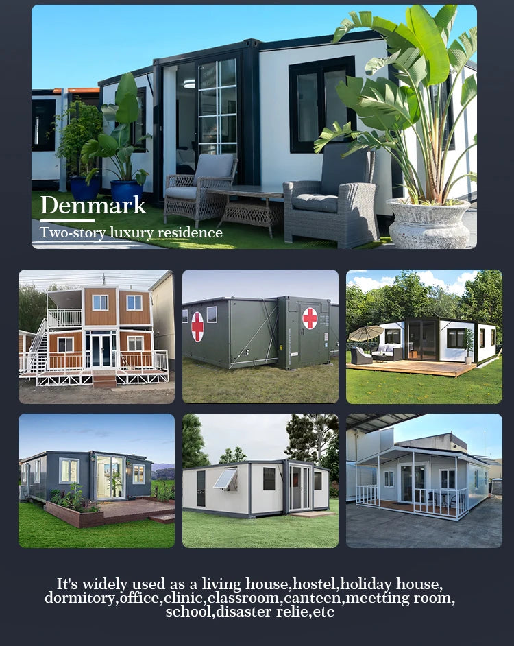 Modern Design Luxury Shipping Container House 20ft  Tiny Homes Prefab Houses Modular Prefabricated Mobile Home 3 Bedroom Price