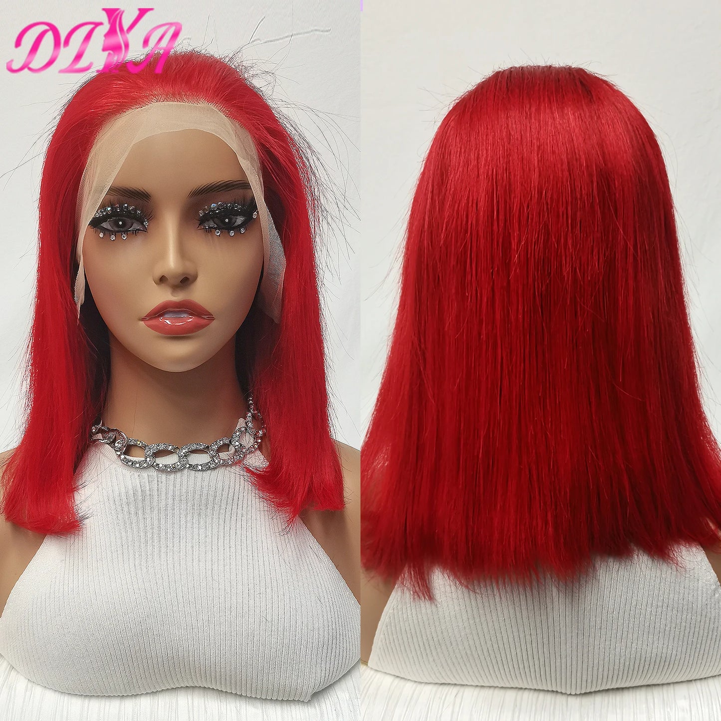 Blue Bob Wigs Human Hair 13x4 HD Lace Frontal Wig Human Hair Pre Plucked 180% Density Straight Short Blue Bob Wigs for Women