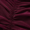 CUTENOVA Chic Design Cross Neck Crop Top Solid Color Mesh See Through Sexy Pleated Long Sleeve Elegant T-Shirt For Women Casual