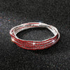 5Pcs/Lot Elastic Crystal Bracelets 2mm Charming Gold Color Crystal Rhinestones Metal Bangle Bracelet Jewelry DIY Gift