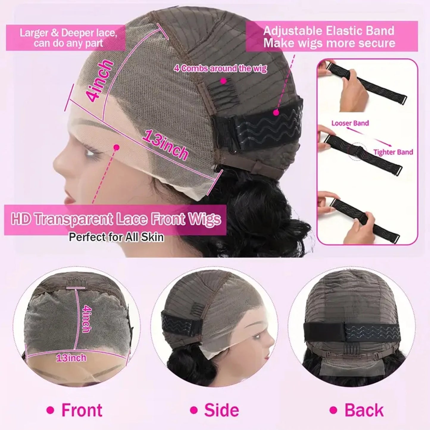 4/350 Highlight Loose Fumi Human Hair Wigs Short Loose Bouncy Curly Bob Wigs 13x4 Lace Front Wear to go Glueless Wigs For Women