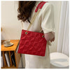Ladies Fashion Large Capacity Chain Bag Retro Square Tote Bag Diamond Texture Shoulder Crossbody Daily Hundred Underarm Handbag