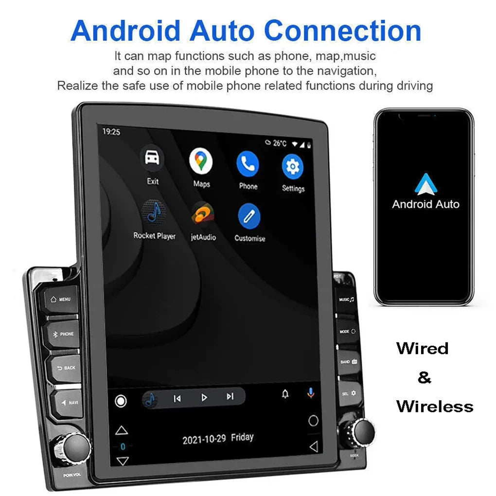 9.7" Universal Car Radio Android 2Din Vertical Touch Screen Multimedia Carplay Autoradio GPS Navi Radio BT DSP Wifi +Camera 2+32