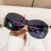 New Fashion Y2K Sunglasses Women's Integrated Surround Sun Glasses Retro Brand Designer Women Eyewear UV400 Oculos De Sol