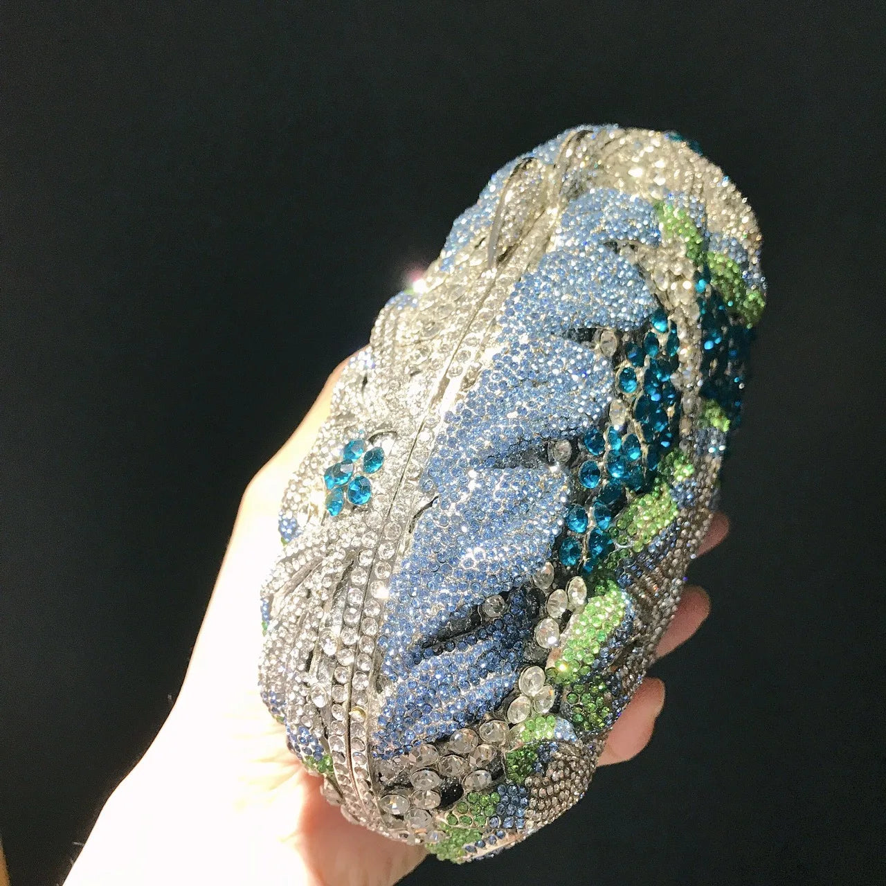 Crystal Wrap Diamond Banquet Clutch Bag Bridal Handbag Flower Rhinestone Evening Bag Metal Chain Diamond Bag Women Vintage Bag