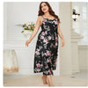 XL-5XL Big Size Sexy Suspender Nightdress Sleepwear Lingerie Summer Women Nightgown Loose Silky Satin Dressing Gown Loungewear
