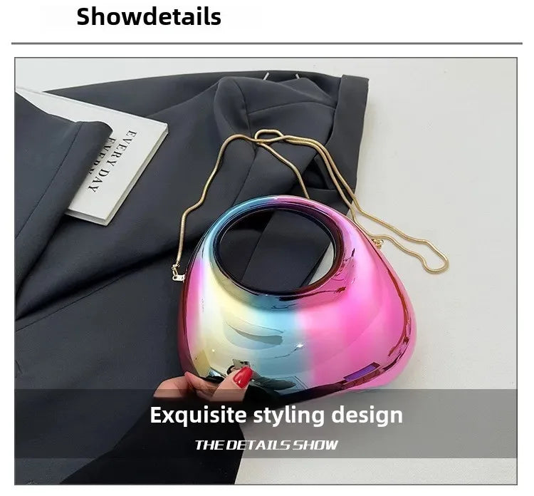 Luxury Designer Evening Clutch Clear Acrylic Women Handbags Fashion Shoulder Bag Half Moon Wedding Purses Party Tote Ladies 2025