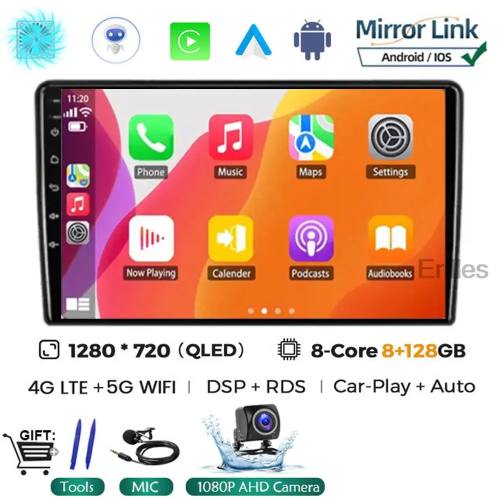 For Nissan NP300 NAVARA Platform Chassis D40 Pathfinder R51 2004 - 2012 8+256G Car Radio Wireless CarPlay Android 13 QLED Screen