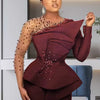 Spring 2 Pieces Set for Woman Pearl Top with Sleeves Pants Suit Women Outfit Elegant Classy Evening Wholesale Dropshipping