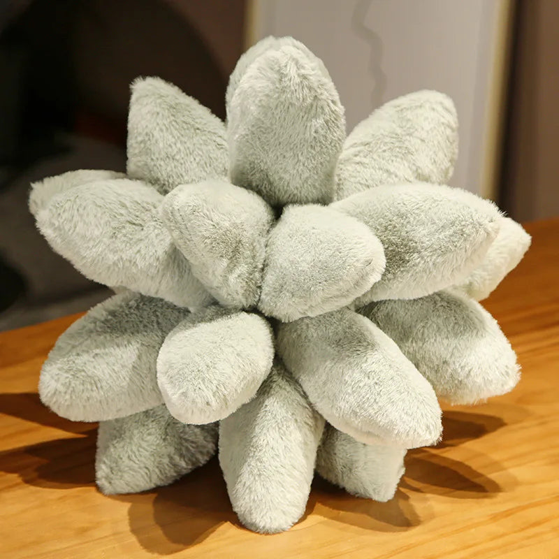Inyahome 3D Succulent Throw Pillow Cactus Plush Flower Plant Shaped Cushion for Living Room Decor Novelty Decoration Plant Decor