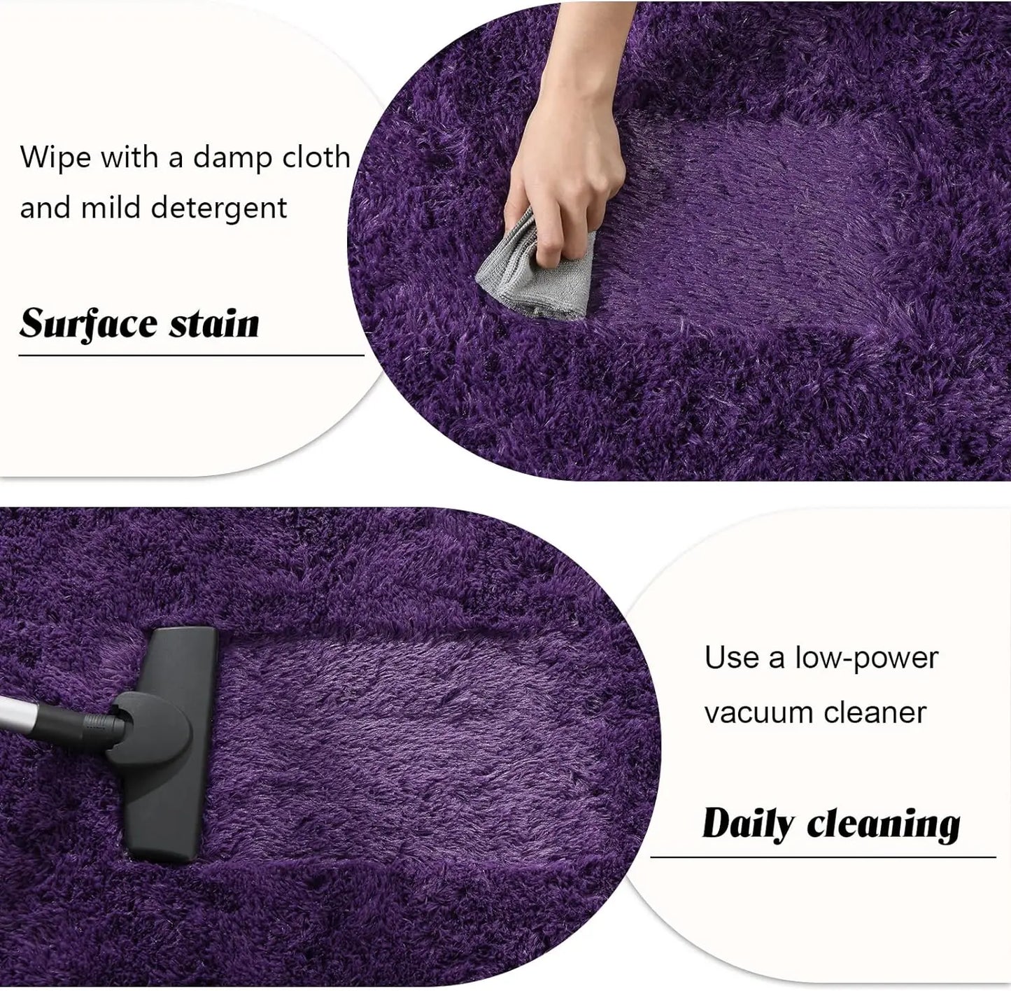 Fluffy Bedroom Rug Carpet Shaggy Fuzzy Rugs for Bedroom Thick Black Area Rugs for Living Room Rugs  for Girls Boys