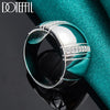 DOTEFFIL 925 Sterling Silver Big Smooth AAAAA Zircon Ring For Man Woman Fashion Wedding Engagement Party Gift Charm Jewelry