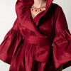 Casual Puff Long Sleeve Ruffles Blouse Office Lady Solid Color Women Wrap Shirts Lapel Collar Elegant Shirt Woman Fashion Female