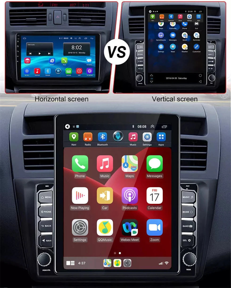 For Tesla Style 2 Din Android 14 Car Radio For Nissan Hyundai Kia Toyota Multimedia Video Player Navi Stereo Carplay Mirror link