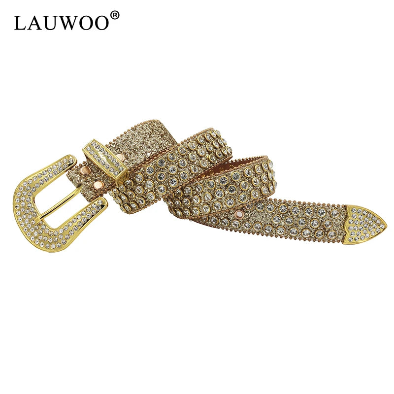 belt Diamond Rhinestone Belts Fashion Luxury Crystal Studded Pin Buckle Belt Belts for Women Jeans Decoration Beautiful