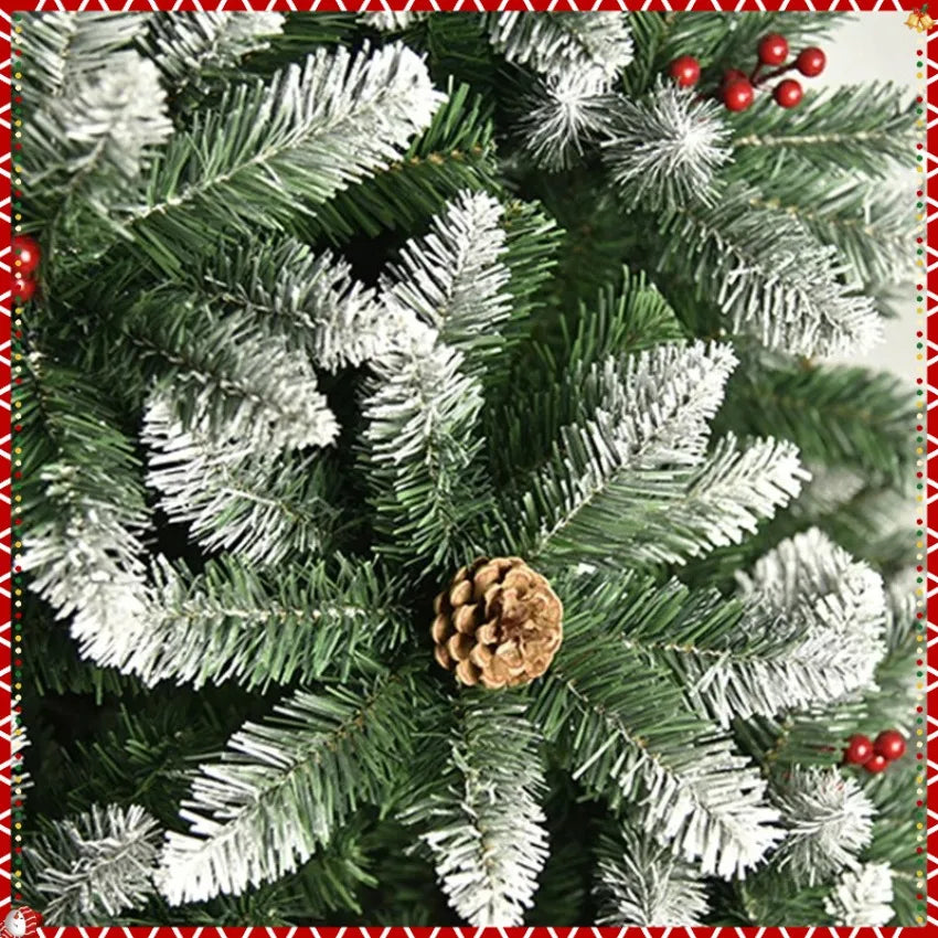 PVC Artificial Christmas Tree Spray White Pinecone Red Fruit Christmas Tree 1.2m-2.1m Christmas Party Atmosphere Home Decoration