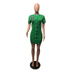 Casual Black Green Pink Summer Bodycon Dress Women Streetwear Short Sleeve Letter Dress White Mini Dress For Women 2022
