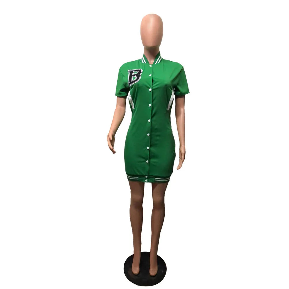 Casual Black Green Pink Summer Bodycon Dress Women Streetwear Short Sleeve Letter Dress White Mini Dress For Women 2022