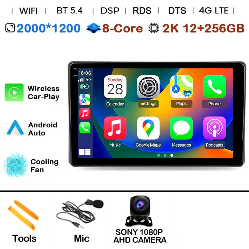 Android 14 Carplay Auto Car Radio GPS For Toyota Raize 1 2019 - 2023 For Daihatsu Rocky 2 2019 - 2021 RHD Stereo Player Video BT