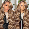 high density Ombre brown Highlight 30 32 40 inch13x6 Hd Lace Frontal Wig Blonde 5x5 closure Body Wave 13x4 Front Human Hair Wigs