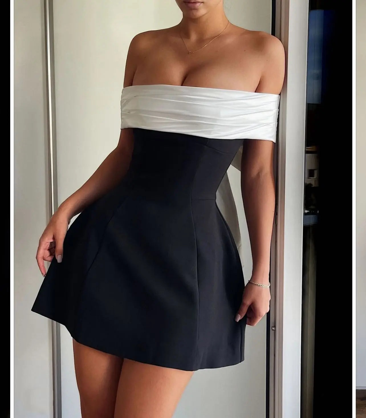 Women Strapless Backless Short Dress Elegant Sexy Off Shoulder Sleeveless Dresses 2025 Ladies Evening Party Birthday Gowns Black