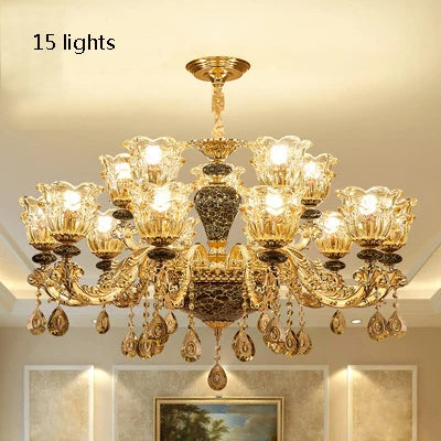Chandelier Living Room Grand Luxury Crystal Lamp Dining Room Bedroom Decoration French Retro Chandelier Lighting Fixtures