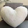 Faux Rabbit Fur Heart Pillow Decorative Pillows Plush Love Heart Shaped Fluffy Throw Pillow Cushion Valentine's Day Gifts 12/17"