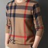 High Quality Luxury Men's Knitted Pullover Autumn Winter O-Neck Striped Wool Sweater British Casual Fashion Versatile Knitwear