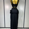 Summer New 2025 Women Sexy Flower Black Red Bandage Two Piece Set Celebrity Evening Party Skirt Suits Luxury Birthday Outfit