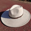 Fedora hat nubuck leather elastic webbing concave top wide brim hat for men and women autumn and winter hat  sombrero hombre