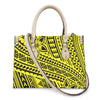 Women Pu Handbag Custom Wholesale Polynesian Tribal Floral Design Women Shoulder Bag Large Capacity Travel Temperament Women Bag
