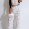 Sexy see through lace up vacation jumpsuits women summer body party club outfits streetwear womens jumpsuit Wide leg pants sets