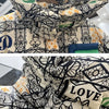 2023 European Station Winter New Down Jacket Women's Warm Fashion Short Color Patchwork Graffiti thick White Duck Down Coa