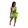 Two Piece Sets for Women Ruched Bandage Criss Cross Solid Women 2024 Spring Backless Club Crop Top and Shorts Matching Set