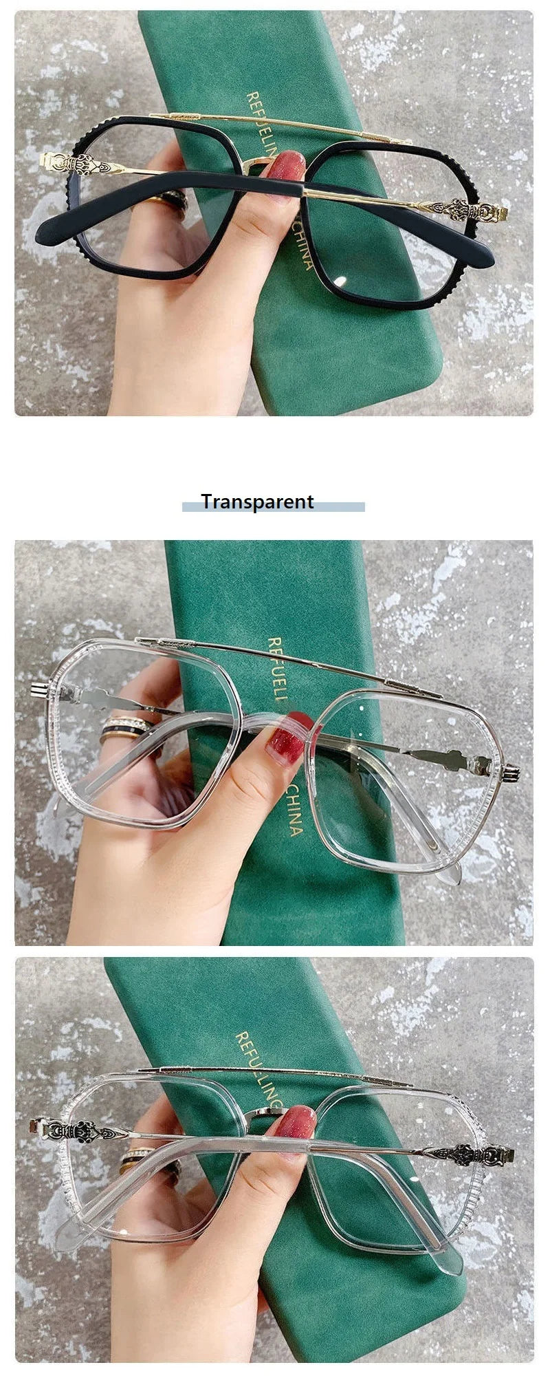 -1 -1.5-2-2.5-3 Double Beam Square Myopia Glasses  Men Women Retro  Anti Blue Ligh Nearsighted Prescription  Computer Eyeglasses